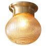 Glass Ceiling Lights, Modo Lighting Brass Semi Flush Mount Ceiling Light Fixture Vintage Industrial Glass Globe Ceiling Lamp, Modern Round Ceiling Light for Living Room Hallway Foyer, E26 Base