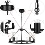 6-Light Black Farmhouse Modern Chandelier Metal Industrial Pendant Lighting for Kitchen Dinning Living Room Bedroom Foyer