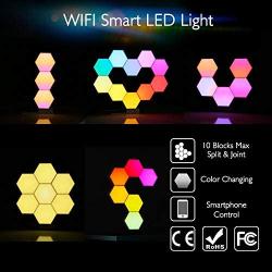 Yescom 10 Pack WiFi Smart LED Light Kit DIY Lable Lamp Voice Control 16 Million Colors Work with Alexa Google Home