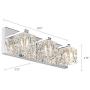MOTINI Modern 3-Light Bathroom Vanity Light Fixture Over Mirror Chrome Finish Crystal Glass Shade with G9 Halogen Bulbs