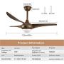 Depuley Farmhouse Ceiling Fan with Light and Remote Control, 52 Inch Flush Mount Ceiling Fan 3 Blades Light Fixture for Dining Room/Living Room/Outdoor, Color Changeable 3000K-6000K