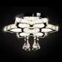 Qihang Modern Crystal LED Chandelier Flower Shaped Pendant Light Flush Mount Ceiling Lamp Fixture for Dining Room Bedroom Living Room Study Room(Variable Light/Non-dimmable)