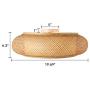 KWOKING Lighting Handmade Flush Mount Ceiling Light Creative Bamboo Ceiling Lighting fixtures Rattan Lantern Light 3 Lights Vintage Hanging Light for Living Room, Restaurant, Bedroom 19.69 inch