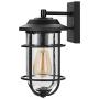 DEWENWILS Outdoor Wall Light, Seeded Glass Shade, Matte Black Finish, E26 Socket, Weather Resistant Wall Sconce, Exterior Porch Light Fixture for Garage, Backyard
