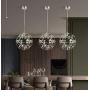 LAKIQ Modern LED Chandelier Lighting Fixture Chrome Stainless Steel Firework Shape Hanging Pendant Lights for Living Room Dining Room Restaurant Bar Cafe Hotel (8, Warm Light)