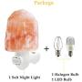 Natural Himalayan Salt Lamp, Waynewon Plug in Hand Carved Crystal Night Light – Best Living Room, Bathroom, Hallway Light [1 Regular Bulb & 1 Color Bulb]