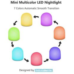 Novelty Place Color Changing Mini Nightlight, Multicolor LED Mood Lighting - Night Light for Kids Bedroom, Bathroom, Living Room - Battery Powered (Pack of 12)