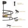 Harriet Vintage Semi Flush Mount Ceiling Light Fixture, Drum Shade Hanging Pendant Lighting with Antique Brass Accents, Oil Rubbed Bronze and Brass Finish 4-Light, HPCL01ORB