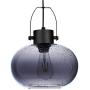 SYDTOP Modern Smoked Glass Pendant Light, 10 Inches Seeded Glass Globe Pendant Lighting, Matte Black Kitchen Hanging Light Fixture for Kithchen Island, Sink, Counter, Dining Room, Bar, Farmhouse