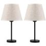 HAITRAL Bedside Table Lamp Set of 2 - Small Modern Table Lamp with Fabric Shade and Black Metal Base, Nightstand Lamps for Bedroom, Dorm,Living Room, Office HAITRAL Bedside Table Lamp Set of 2 - Small Modern Table Lamp with Fabric Shade and Black Metal Base, Nightstand Lamps for Bedroom, Dorm,Living Room, Office