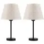 HAITRAL Bedside Table Lamp Set of 2 - Small Modern Table Lamp with Fabric Shade and Black Metal Base, Nightstand Lamps for Bedroom, Dorm,Living Room, Office