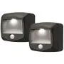 Mr. Beams MB522 Wireless Battery-Operated Indoor/Outdoor Motion-Sensing LED Step/Stair Light, 2-Pack, Brown