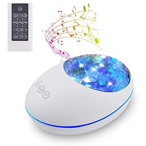 Night Projector Light for Bedroom | AOGVNA 8 Lighting Modes Remote Control Bluetooth Ocean Wave Projection Light for Baby & Kids Adults Bedroom Living Room Decoration