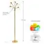 Brightech Medusa LED Floor Lamp - Multi Head Adjustable Tall Pole Standing Reading Lamp for Living Room, Bedroom, Kids Room - Includes LED bulbs and White & Colored Interchangeable Shades – Brass/Gold