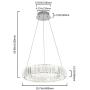 7Degobii Modern Crystal Glass Round Chandelier Fixtures LED Hanging Lamps 1 Ring D15.7'' 25W 1500lm 4000K Dimmable Dining Room Ceiling Light for Living Room Bedroom Natural Light 4000K