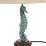 Table Lamp for Living Room/ Bedroom Farmhouse Style Seahorse Side Table Lamp Rustic Kitchen Animal Lamp with Burlap Lamp Shade - 20.28'' High