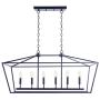 Homenovo Lighting Marden 6-Light Island Chandelier, Matte Black