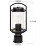 Outdoor Post Light Fixture, Exterior One-Light Post Top Light, Matte Black Pillar Light with LED Bulb, Aluminum Post Lamp with Bubble Glass Shade for Patio, Pathway, Backyard, ETL Listed