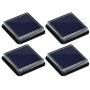 Solar Deck Lights, Driveway Walkway Dock Light Solar Powered Outdoor Stair Step Pathway LED Lamp for Backyard Patio Garden Ground, auto On/Off - Warm White - Square - 4 Pack