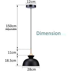 SUNVP Modern Pendant Light Fixture Black Hanging Lamps Lantern Dome Minimalist Style Ceiling Lights for Living Room Kitchen Island Bedroom,Dining Room, Coffee Bar - (E26,not Included Bulbs)