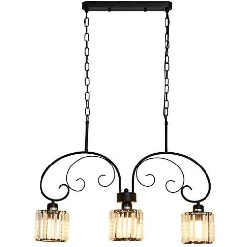 YYJLX Dining Room Light Fixture Hanging 6-Light Modern Crystal Pendant Lighting for Kitchen Island