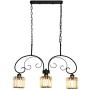 YYJLX Dining Room Light Fixture Hanging 6-Light Modern Crystal Pendant Lighting for Kitchen Island