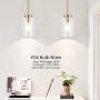 VINLUZ One Light Chandeliers Modern Clear Glass Pendant Lighting Brushed Brass Dining Room Lighting Fixtures Hanging Contemporary Lamp Semi Flush Mount Ceiling Lights