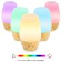 ANGTUO LED Wooden Night Light, Silicone Baby Table Bedside Night Light with Remote for Bedrooms, Cute Infant Toddler Kids Cool Color Changing Brightness Adjustment Nursery Breastfeed Lamp, US Plug