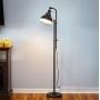 Brightech Dylan - Industrial Floor Lamp for Living Rooms & Bedrooms - Rustic Farmhouse Reading Lamp - Standing, Adjustable Head Indoor Pole Lamp