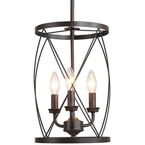 Foyer Chandeliers, Entryway Chandelier Lighting, Industrial 3-Light Pendant Lighting for Kitchen Island, Stairway, Dining Room, 9.1” in Dia, Bronze Foyer Chandeliers, Entryway Chandelier Lighting, Industrial 3-Light Pendant Lighting for Kitchen Island, Stairway, Dining Room, 9.1” in Dia, Bronze