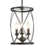 Foyer Chandeliers, Entryway Chandelier Lighting, Industrial 3-Light Pendant Lighting for Kitchen Island, Stairway, Dining Room, 9.1” in Dia, Bronze