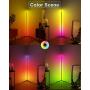 DENGALA Corner Floor Lamp RGB Color Changing Minimalist Corner Lamp 56'' Modern Style Decor Tall Lamp Dimmable LED Floor Lamp with Remote Control for Gaming Room, Living Room, Bed Room 20W - Black