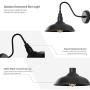 Goalplus Gooseneck Barn Light Farmhouse Wall Mount Light Fixture Exterior E26 Black Industrial Wall Sconce for Garage, 10'' High, IP44 Waterproof, 1 Pack, LM2201