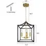 Z-LIGHT 3-Light Chandelier, Modern Lighting Fixture Farmhouse Rustic Pendant Light for Dining Room, Kitchen Island, Hallway (Gold in Black)