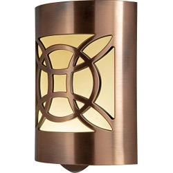 GE CoverLite LED Night Light, Plug-in, Dusk to Dawn Sensor, Home Decor, UL-Listed, Ideal for Kitchen, Bathroom, Bedroom, Office, Nursery, Hallway, 11332, 1 Pack, Oil Rubbed Bronze | Geometric