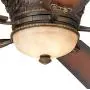 52'' Ancestry Vintage Hugger Ceiling Fan with Light LED Dimmable Remote Control Golden Bronze Reversible Teak Walnut Blades for Living Room Kitchen Bedroom Family Dining - Casa Vieja