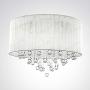 NIUYAO Modern Crystal Raindrop Silver Chandelier Lighting Flush Mount LED Ceiling Light Fixture Pendant Lamp for Dining Room Bathroom Bedroom Living-Room W16'' H12'' 295199
