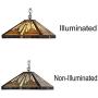 Capulina Tiffany Dining Table Lights, 16 Inch Wide Hanging Tiffany Style Lamp, 2-Light Stained Glass Lighting Fixtures, Stained Glass Dining Room Lights, Mission Style Tiffany Pendant Lights