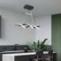 Jaycomey Modern Chandelier,32W LED Acrylic Wave Pendant Light,Contemporary Chandeliers for Dining Rooms Dinner Table Kitchen Restaurant,Cool White/6000K,Black
