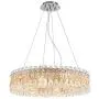 Moooni Modern Round Crystal Chandelier Lighting Ceiling Pendant Fixture,Luxury K9 Crystal Leaves Light Adjustable for Dining Room Foyer Living Room