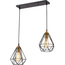 SEEBLEN 2- Light Indoor Island Pendant Light Coffee Brown Metal Hanging Ceiling Light Fixtures for Kitchen Kitchen Island Bar Dining Room Farmhouse Coffee Office