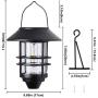 Solar Lantern Outdoor Lights, Hanging Wireless Waterproof Lantern Lights with Wall Mount Kit for Garden Porch Fence 2 Pack