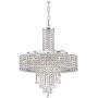 Crystal Cascade Chrome Drum Pendant Chandelier 19 1/2'' Wide Modern Halogen 9-Light Fixture for Dining Room House Foyer Kitchen Island Entryway Bedroom Living Room - Vienna Full Spectrum