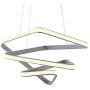 Modern LED Pendant Light for Living Room Creative Hanging Light Fixture for Dining Room with Acrylic Shape Dimmable Contemporary Geometric Chandelier 4000K for Foyer,Hallway,Kitchen Island 36W, Grey