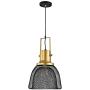 FLIPlight Industrial Pendant Lighting, 12”W, Steel, UL/cUL Listed, Black and Gold, Ceiling Hanging Light Fixture for Kitchen Island Dining Room Living Room Farmhouse