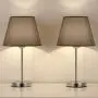 Simple Bedside Table Lamps Set of 2 with Slender Base Modern Small Nightstand Desk Lamps for Bedroom, Living Room, Kids Room, Office, College Dorm (Grey) Simple Bedside Table Lamps Set of 2 with Slender Base Modern Small Nightstand Desk Lamps for Bedroom, Living Room, Kids Room, Office, College Dorm (Grey)