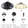 42 Ceiling Fan Lights with Remote, Retro Retractable Invisible Blades Ceiling Fans Lighting with 3 Speeds, LED 3-Colors Changing Chandelier Light Decoration for Dining, Living Room, Bedroom(Black)