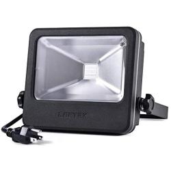 LOFTEK LED Flood Light, 30W 4000lm 5000K Daylight White COB Plug in Outdoor Light, IP 66 Waterproof Super Bright Floodlight(Black)