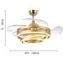 42'' Modern Ceiling Fan With Color Change Light Remote Control LED Dimming Ceiling Fan Light For Dining Room Bedroom Fan Light (Color : White)