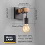 Lightess Black Wall Lights, Edison Wall Lamp 1-Light Industrial Farmhouse Sconce for Barn Kitchen, Living Room, LG9423728